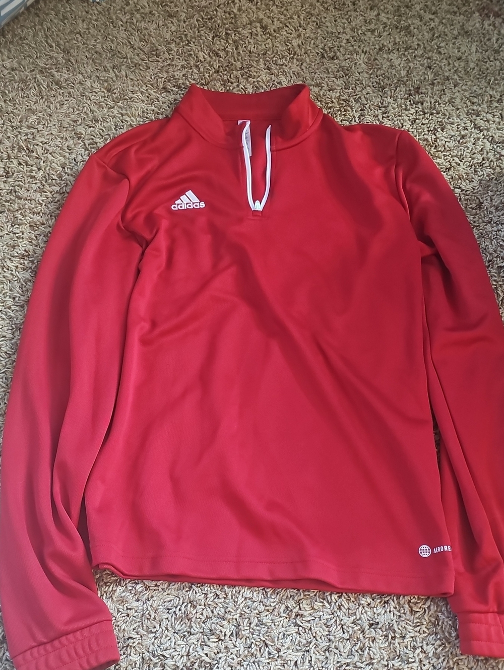 adidas Womens Red Half-Zip Training Pullover